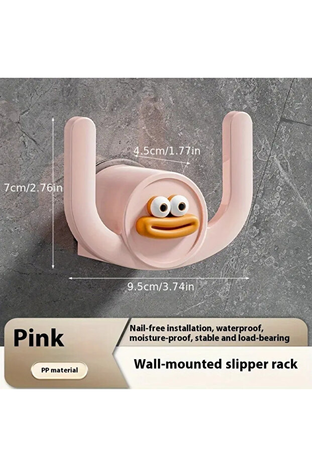 Pink 1Pc Cartoon Slippers Hook Bathroom Slipper Rack Shower Storage Organizer Shoe Holder Drainage S