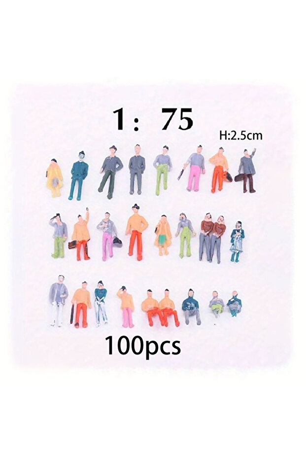 100pcs 25mm Valentine's Day Birthday Party Gift Train Scene Scale Model Character Building Sitting P