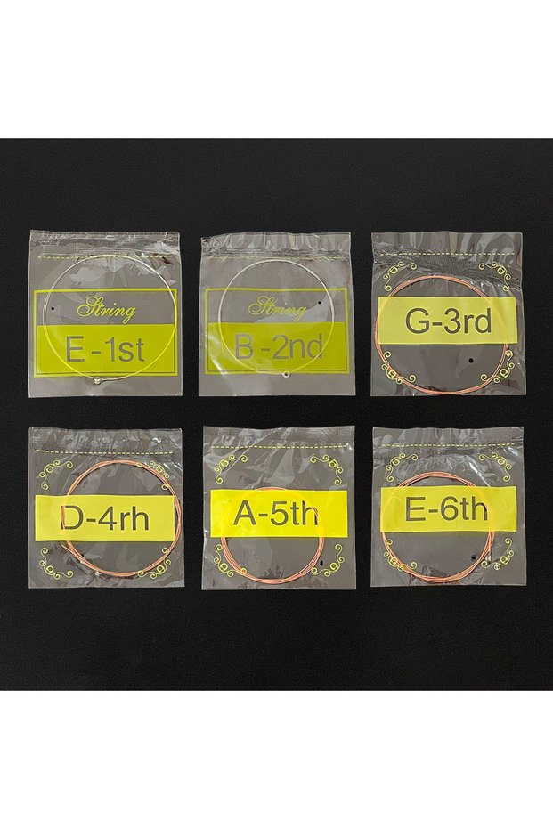 6 Pcs Acoustic Guitar Strings Folk Guitar Stainless Steel Strings Musical Instrument Accessories Eas