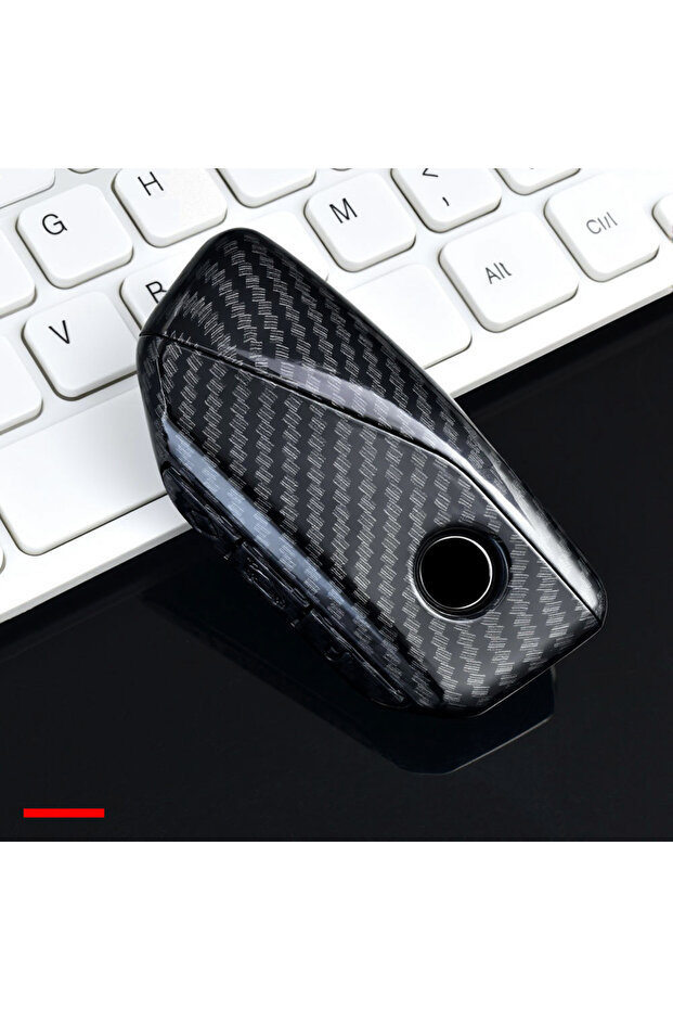 carbon shell Carbon ABS Case For BMW 7 Series X7 I7 IX 740LI Alcantara Car Remote Key Case Cover She