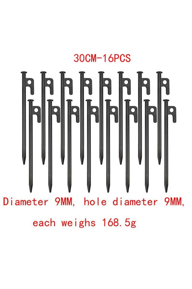 30CM-16PCS 4/8/12/16 Pack Tent Stakes Heavy Duty Metal Tent Pegs for Camping Steel Tent Stakes 20/30