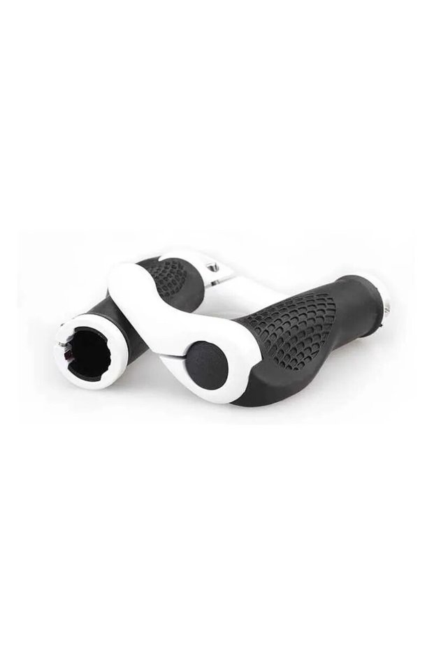 White DOMEN Bicycle Handlebar Grip Skid-Proof Waterproof Lock on Handle Cover Aluminum Alloy Rubber