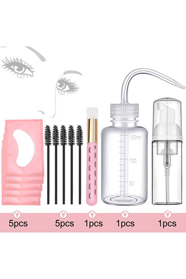 5 in 1 Cleaning Sets 13Pcs Eyelash Extension Cleaning Kit 5 in 1 Lash Shampoo Brush Soap Foam Washin