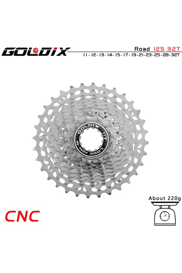 12 Speed 11-32T GOLDIX Ultralight Road Cassette 11S/12Speed Bicycle Freewheel 28T/32T/34T36T CNC Hol