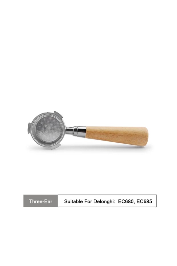 51mm 3-Ear Beech Coffee Bottomless Portafilter 51MM For Delonghi EC680 EC685 EC310 With 2-Cups Filte