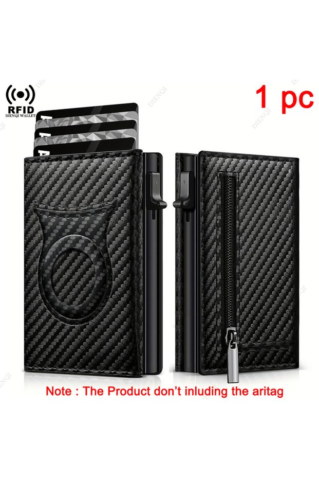 Carbon Black Anti-theft Wallet Men Rfid Holder for Apple Airtag Men Bank Cardholder Case