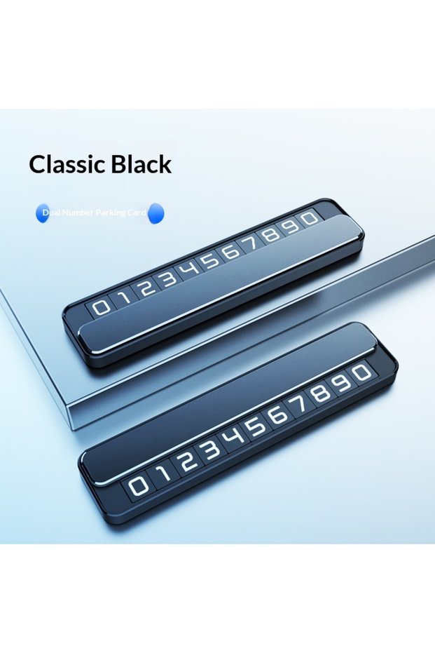 Classic black New Double-number Temporary Parking Sign Car Moving Number Plate Creative Hidden Tempo