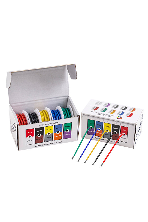 30awg 5x10meter Color 1 10 Colors 16/18/20/22/24/26/28/30 Awg Flexible Silicone Electrical Wire Stra
