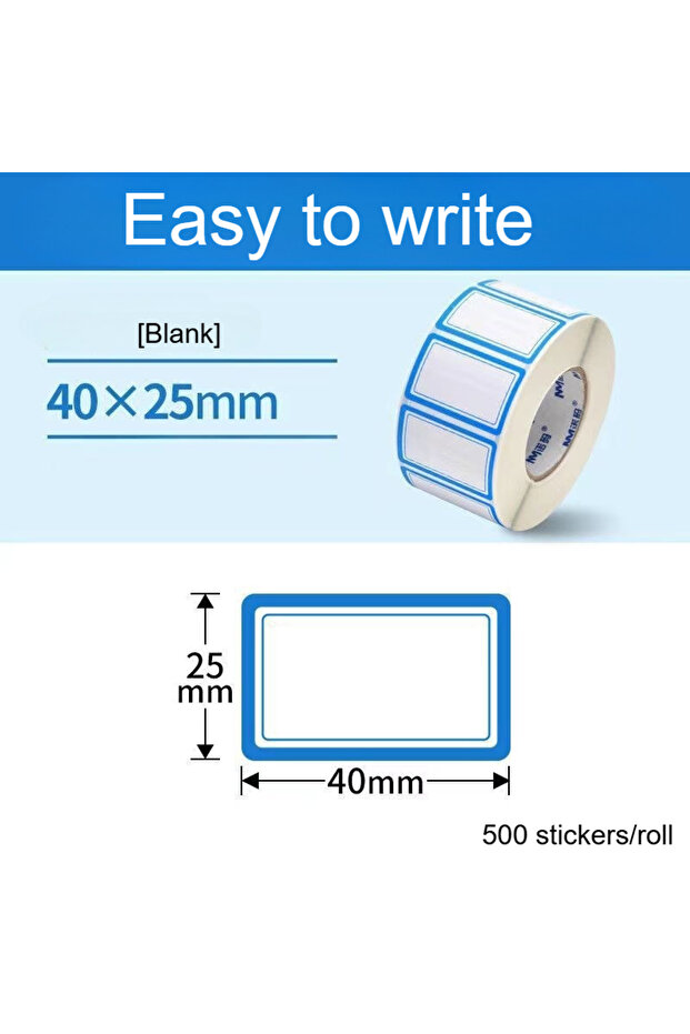 Blue blank 1roll 500pcs Freezing Labels - No Residue Peel & Stick, Waterproof & Oil-Resistant - Free
