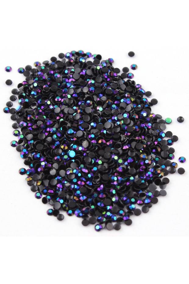 2mm 1000pcs Black AB 2mm,3mm,4mm Nail Art Resin Jelly Rhinestone Round Flatback For DIY Nail Art Ac