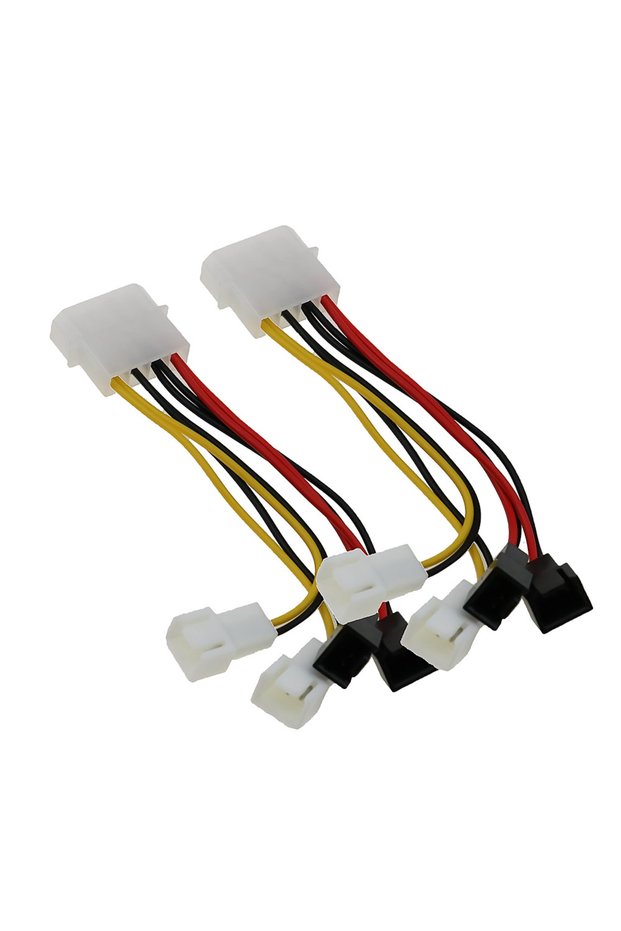 Other 2pc 4-Pin Molex To 3-Pin Fan Power Cable Adapter Connector 12V Computer Cooling Fan Cables For