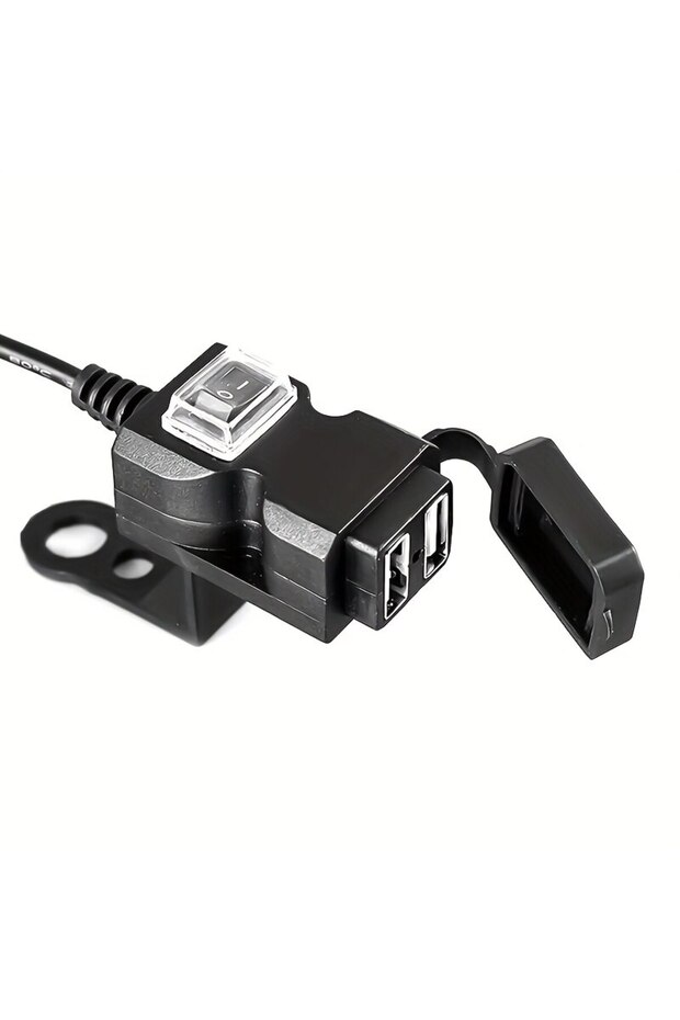 1pc 1pc Motocycle Dual USB Charger Adapter Rearview Mirror Waterproof Power Supply Socket For iPhone