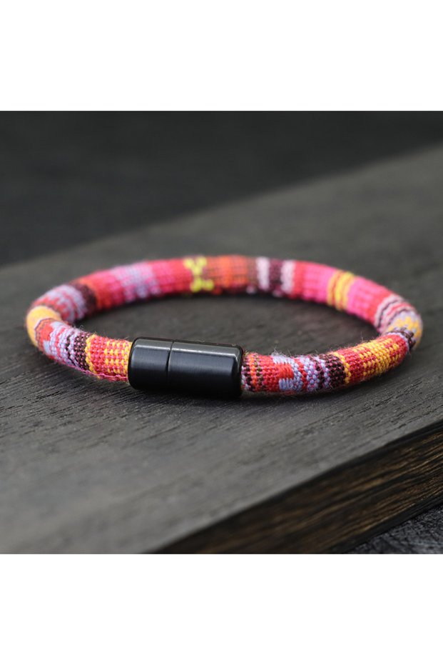 yellowred Bohemian Bracelet Tissu Men Magentic Lucky Fabric Braslet Minimalist Ethnic Brazalete Boyf