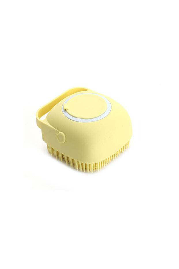 Yellow Pet Bathing Brush Soft Silicone Massager Shower Gel Bathing Brush Clean Tools Comb Dog Cat Cl