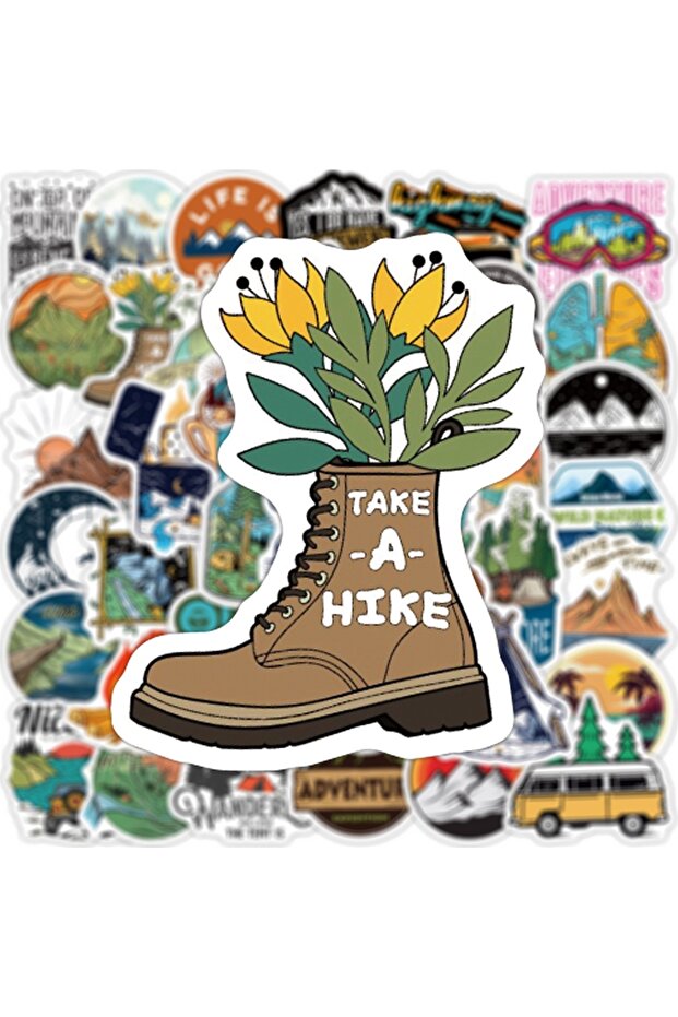 50PCS 50PCS Outdoor Explore Mountain Climbing Stickers Laptop Guitar Luggage Waterproof Graffiti Sti