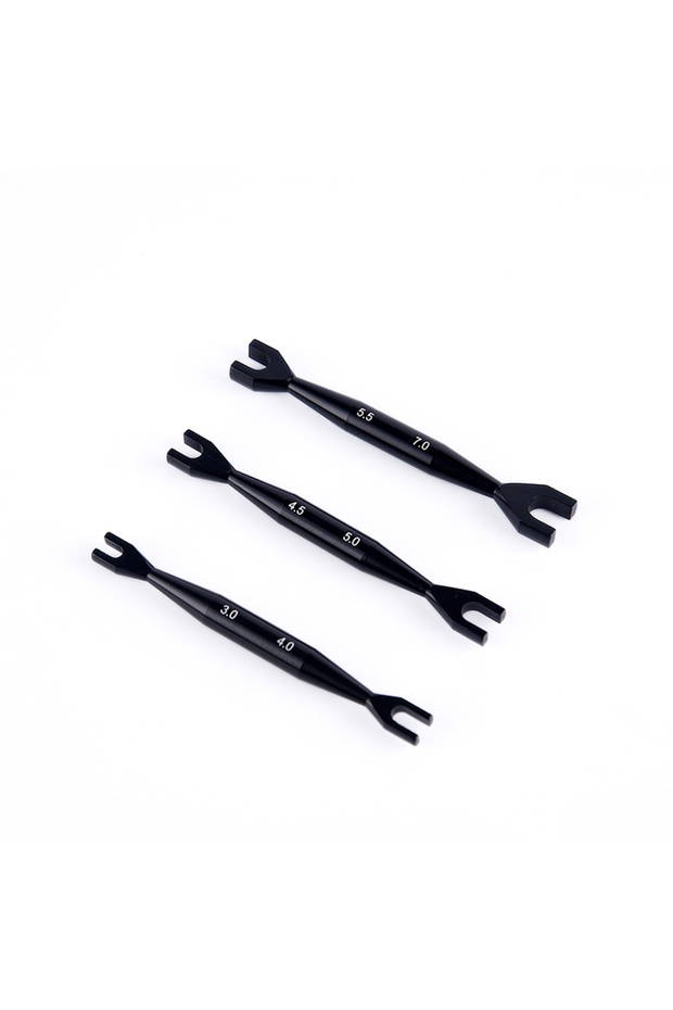 Black 3pcs Wrench 3-4mm 4.5-5mm 5.5-7mm Double End Universal Spanner Open End Wrenches For Rc Crawle