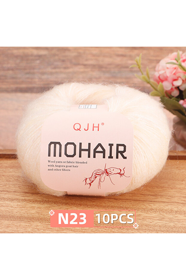 N23 - 10PCS 10 PCS Premium Soft Mohair Crochet Yarn for DIY Knitting & Crochet - Hand Woven Shawl, S