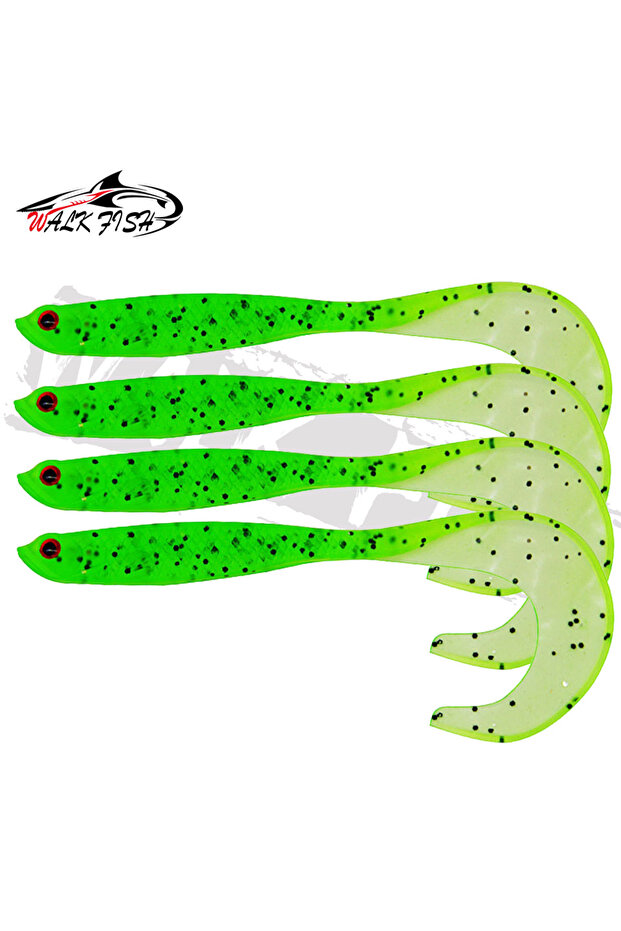 Green WALK FISH 4PCS Jigging Wobblers Fishing Lure 12.5cm 5.5g shad T-tail soft bait Aritificial Sil