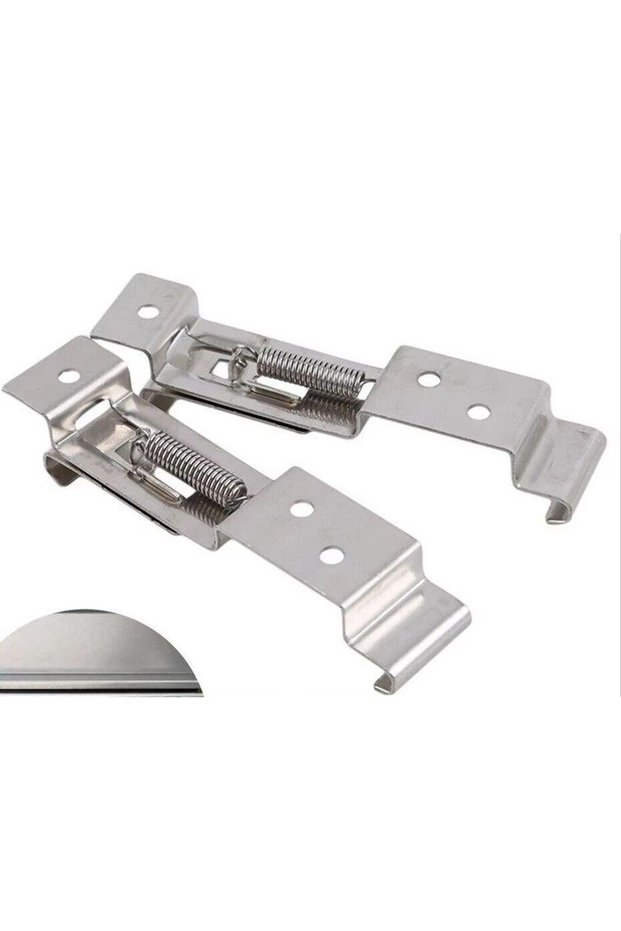 2PCS 2 PCS Rectangular Car License Plate Spring Loaded Stainless Steel Bracket Cars Frame Holder Cla