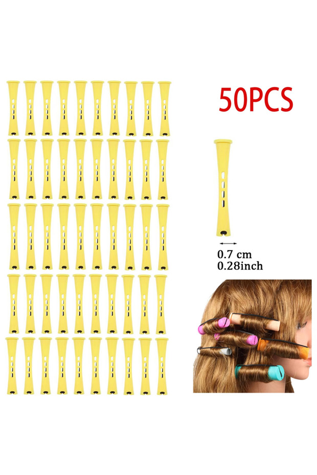 50PCS 50pcs 5Sizes Hair Rollers Hair Perm Rods Set Curlers Cold Wave Rods For Women Long Short Hair