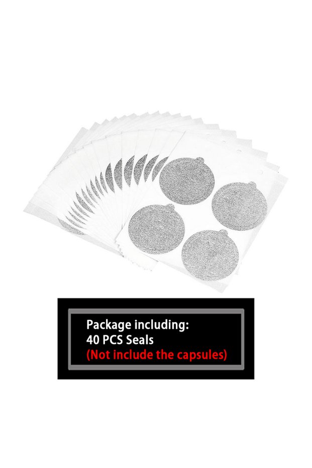40PCS Seals Coffee Capsules Or 37MM Foil Seal Lids Sell Separately Refillable Coffee Filters Cup Com