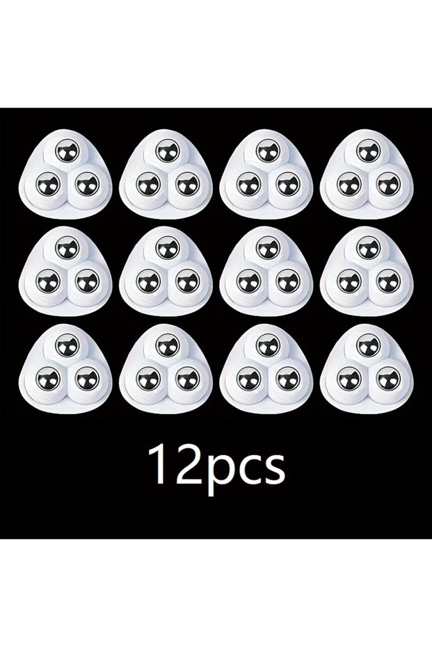 12pcs white Paste Universal Wheel No Noise Self Adhesive Universal Pulley Rotating Wheels for Trash