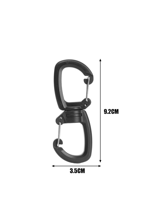 1pc 360 Rotating Double Carabiner Outdoor Swivels Clip Portable S Chain Hook Camping Double Hook Bac