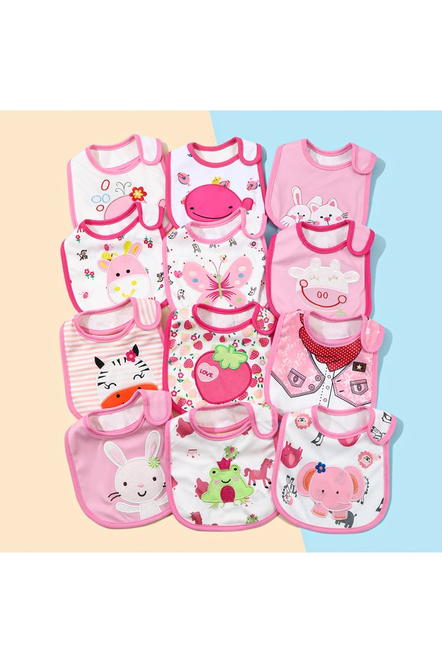 Random 5pcs style 1 Random 5pcs/set Baby Girl Boy Feeding Bibs Waterproof Apron Cartoon Towel Kids T