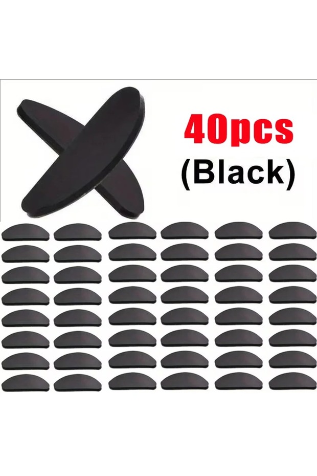 Black-40pcs Clear Non-Slip Glasses Nose Pads Invisible Silicone Self Adhesive Nose Pads Glasses Nose