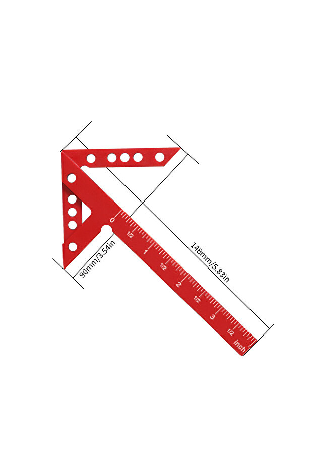 Plastic Inch Precision Plastic/Aluminum Alloy Center Finder & Line Gauge with 45/90° Angle Marking R