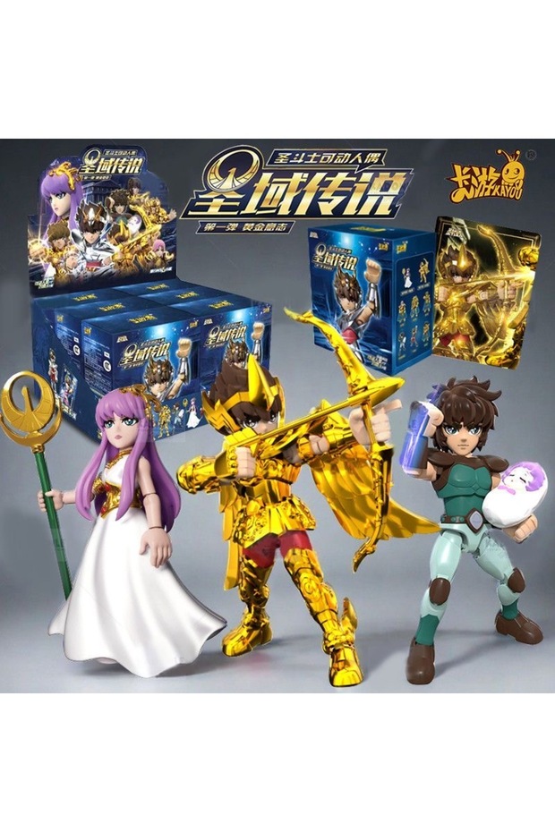 6pcs kayou Saint Seiya Blind box Pegasus Aiolos Sagittarius Leo Scorpio Milo Gold Saint Assembled