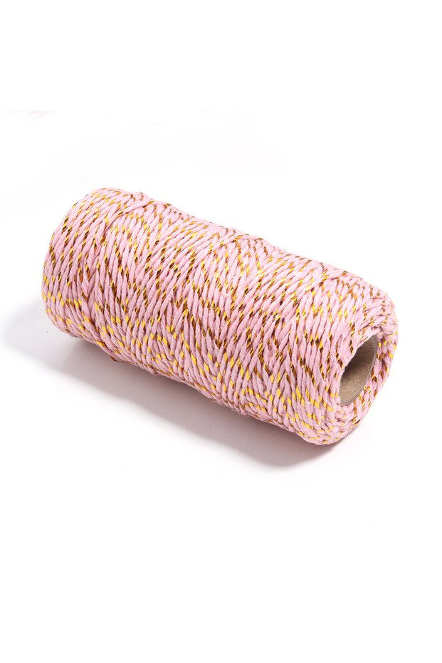 2mm 100m Pink Gold 100M/Roll 2mm Bakers Twine String Cotton Cords Rope For Home Decor Handmade Chris