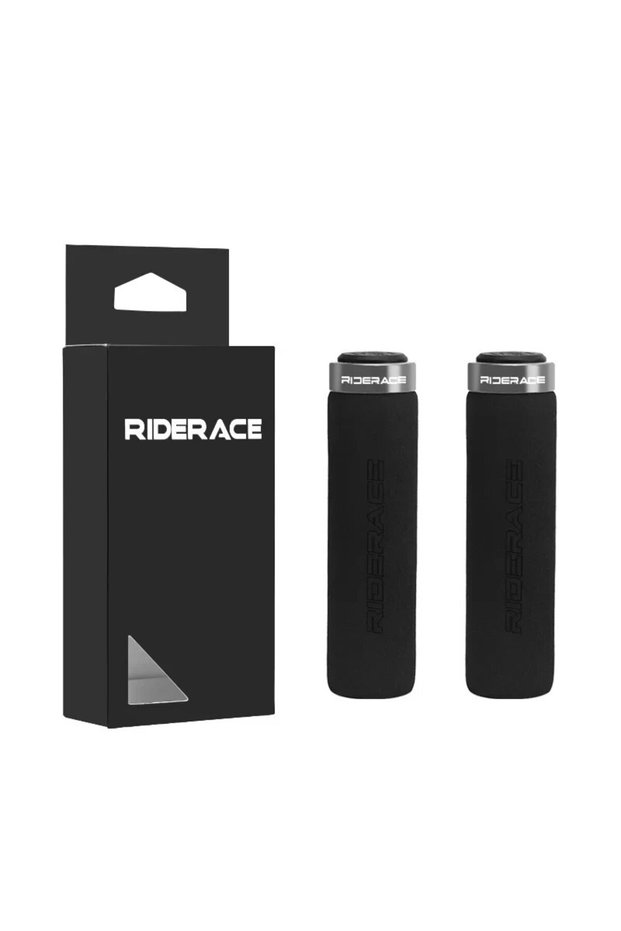 Grey RIDERACE Bicycle Handlebar Grips Soft Sponge Anti-skid Shock-absorbing For MTB Mountain Bike Ha