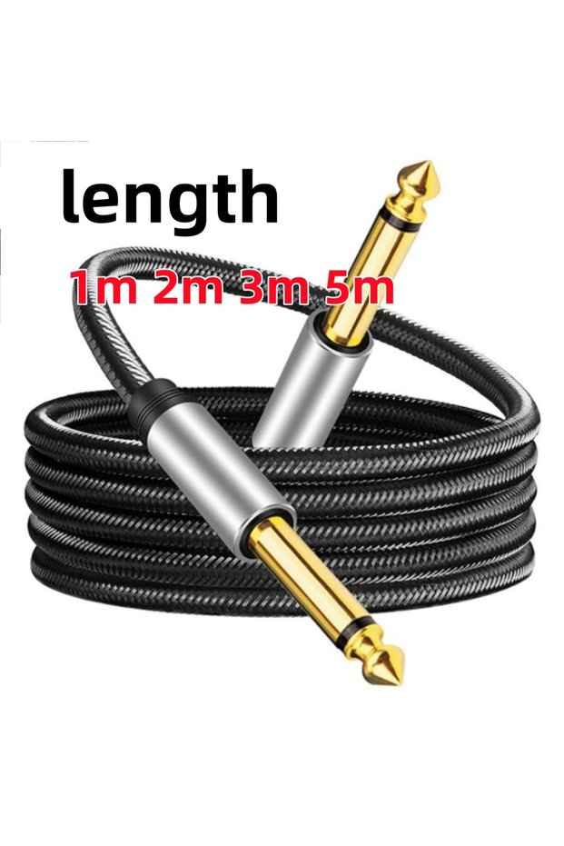 2 m black 6.35mm Instrument Cable 6.35mm Mono Jack 1/4" TS Cable Unbalanced Guitar Patch Cords/Instr