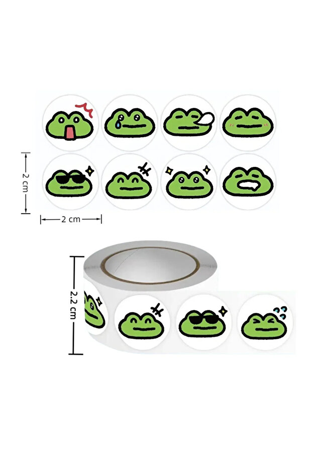 1000PCS Cute Frog Meme Roll Stickers - 500pcs Self-Adhesive Cartoon Emoji Stickers for Scrapbooking,