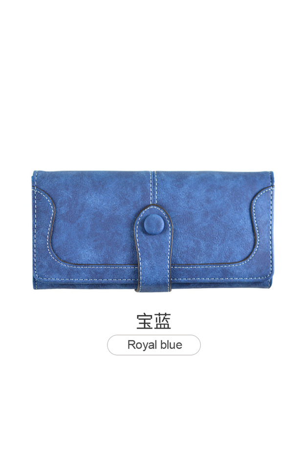 R774-RoyalBlue Vintage Elegant Multi Card Slot Long Women's Wallet, PU Leather Cute Versatile Double