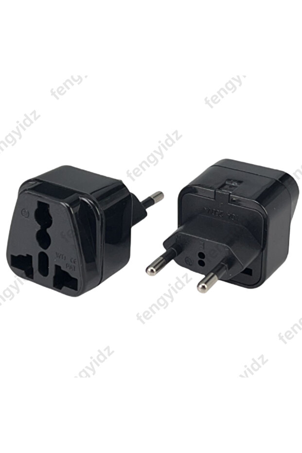 Black Universal 2 Round Pin Plug Adapter Convert EU/AU/US/UK to Brazil Switzerland Italy Jack Electr