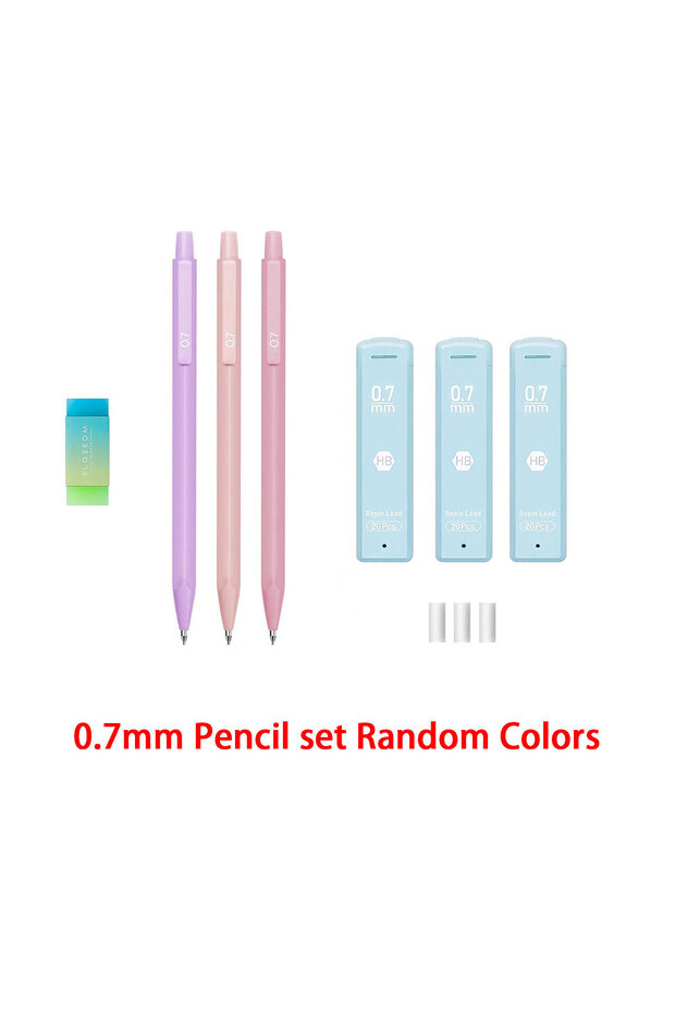 Set D as picture Cute Mechanical Pencil Set 6 Pastel Mechanical Pencils 0.5 0.7mm 120 HB Leads 3 Era