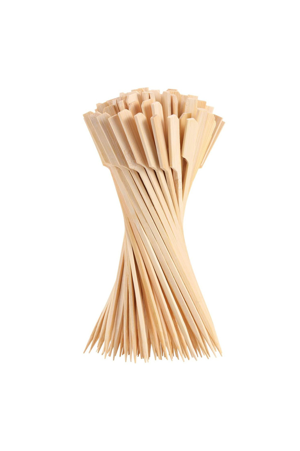 50pcs 50/100pcs Bamboo Skewers Cocktail Picks for Appetizers Wooden 4.7 IN Sandwich Hamburger Skewer
