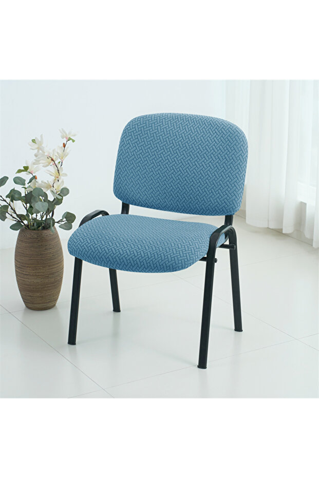 1Set A8 Chair Cover 2Pcs/Set Jacquard Folding Dining Chair Cover Elastic Chairs Backrest Seat Covers