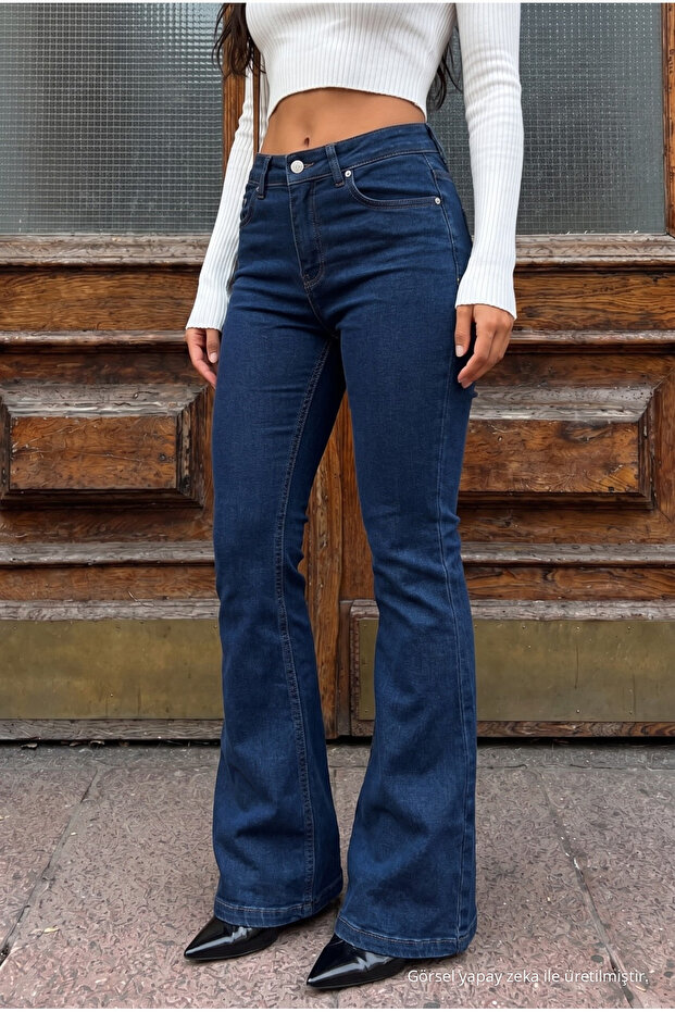 High Waist Stretchy/Lycra Bell Bottom Jeans