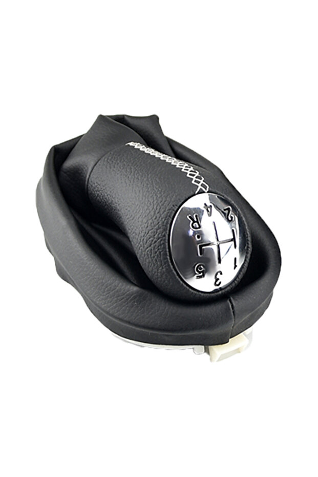 white stitching suit 5 Speed Leather Gear Shift Knob Lever Shifter Boot Cover For Renault Clio 2 II