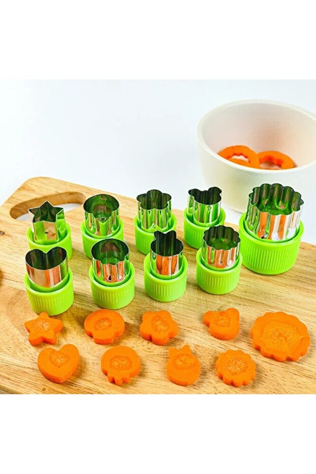 9PCS Vegetable Cutter Shapes Stainless Steel Durable DIY Fruit Cookie Stamps Cake Food Cutting Mold