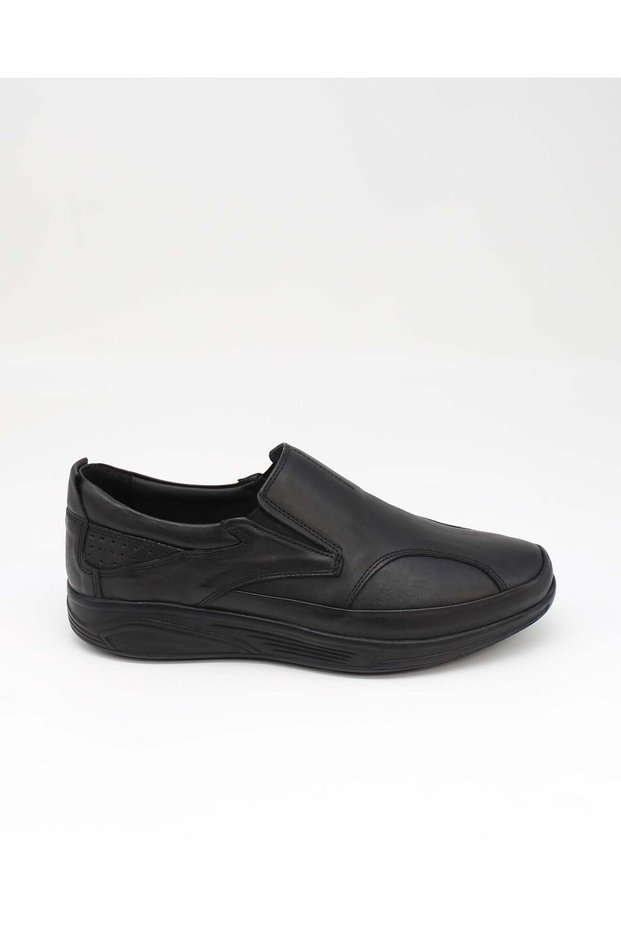 2585 Black Genuine Leather Anatomical Walking Men's Shoes