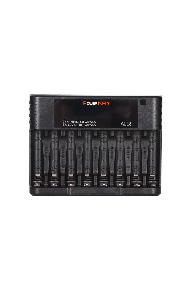 ALL8 POWERKAN ALL8 8-Slot LCD Battery Charger for AA AAA 1.2V Ni-MH 1.5V/3.7V Li-ion Rechargeable Ba