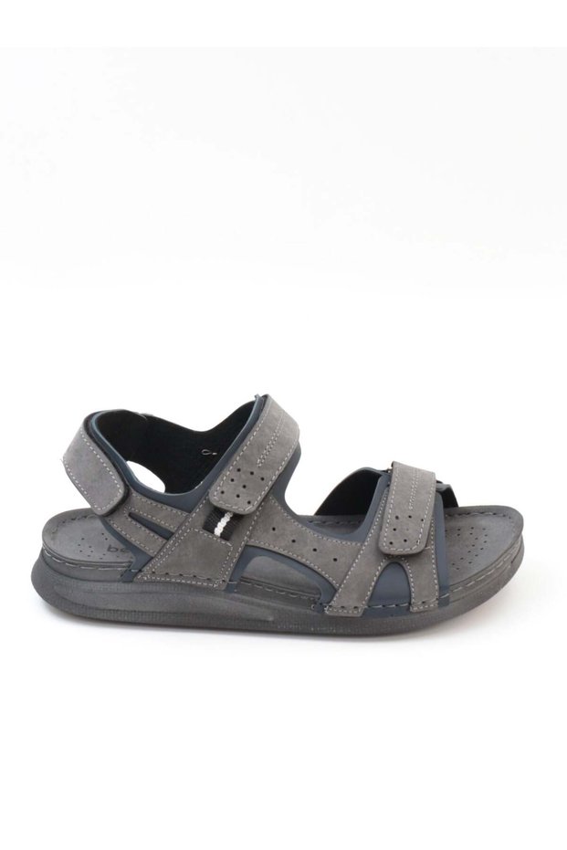 86012 Gray 3 Velcro Anatomical Men's Sandals