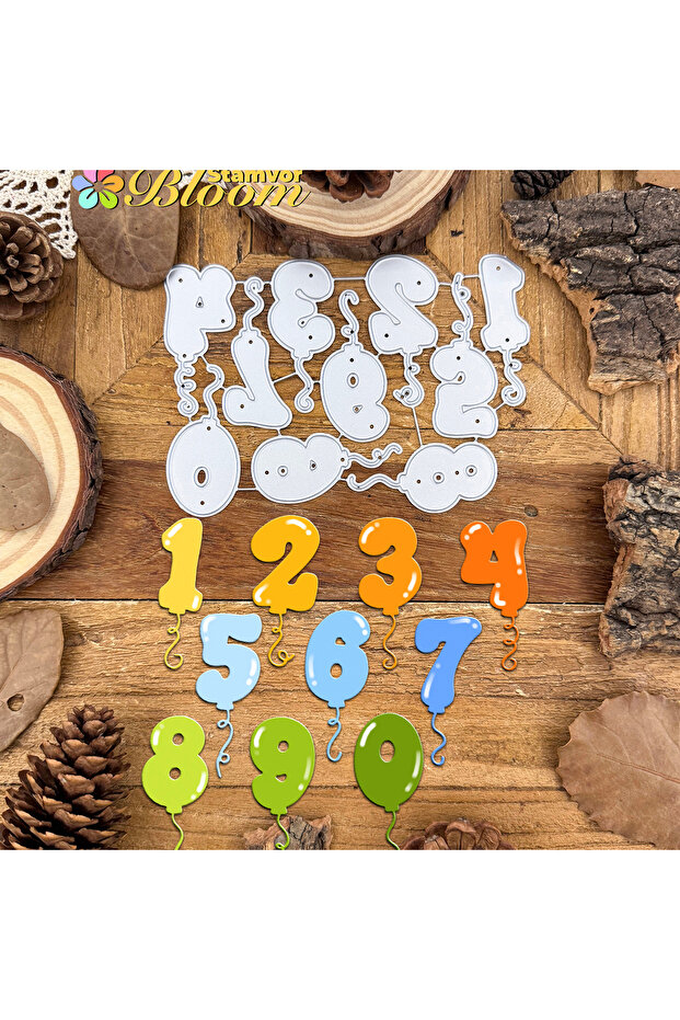 Original Lovley Birthday Numbers Balloons Metal Cutting Dies Scrapbooking Decorative Embossing