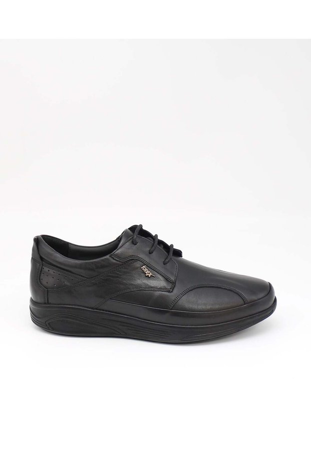 2586 Black Genuine Leather Anatomical Walking Men's Shoes