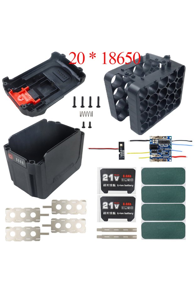 BoxPCB20X18650 18650 Li-ion Battery Case BMS PCB Protection Circuit Board Box Shell For Lomvum Zhipu