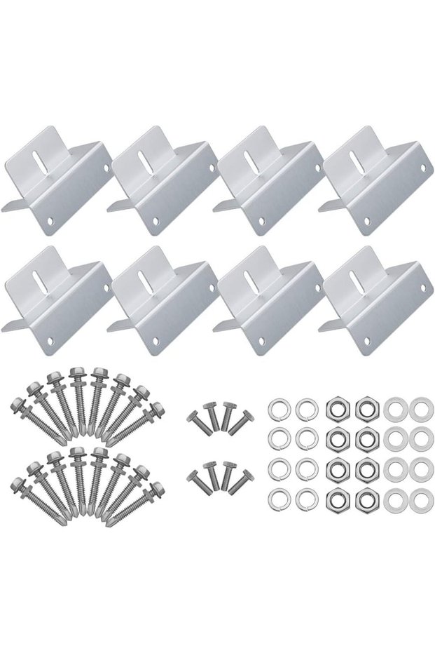 8Pcs White 16Pcs/Set Solar Panel Mounting Bracket Kits 4/8 Units Solar Panel Aluminum Mounting Z Bra